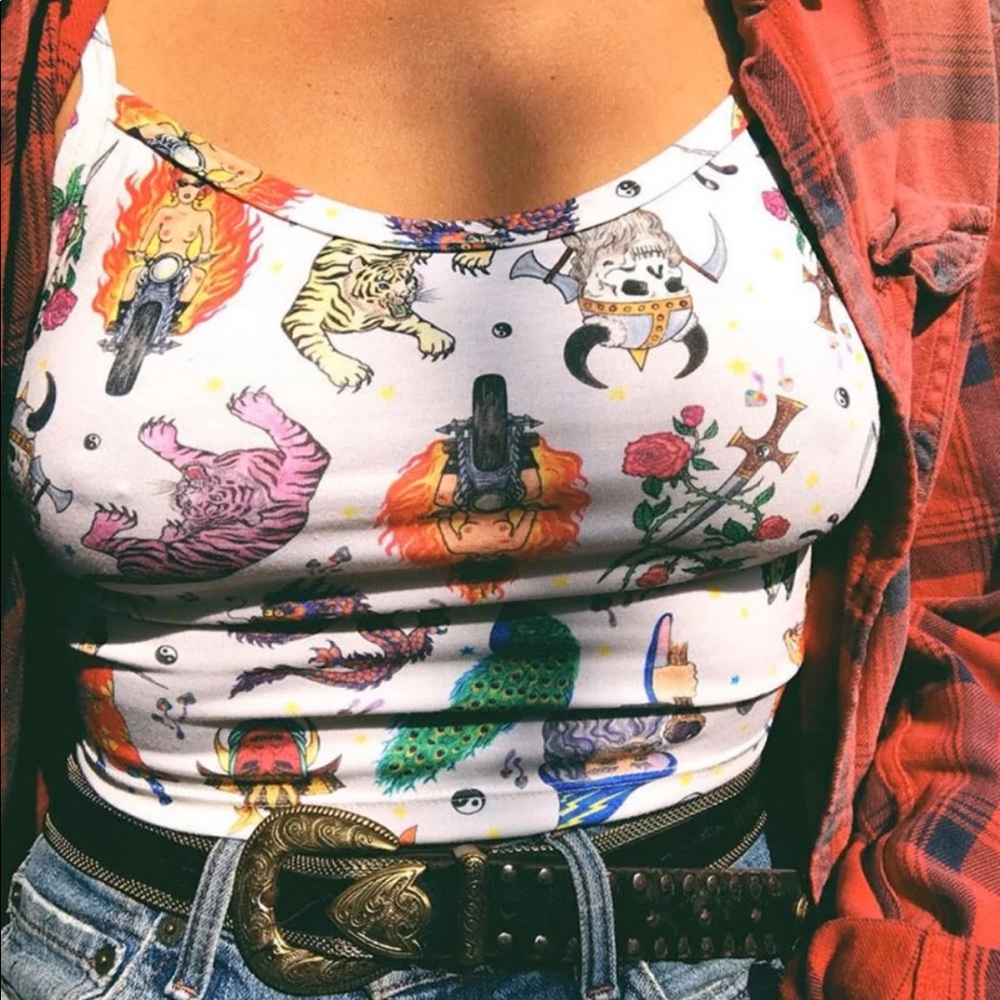 🐉 Trippy festival crop tank top 🐉 - Picture 2 of 3
